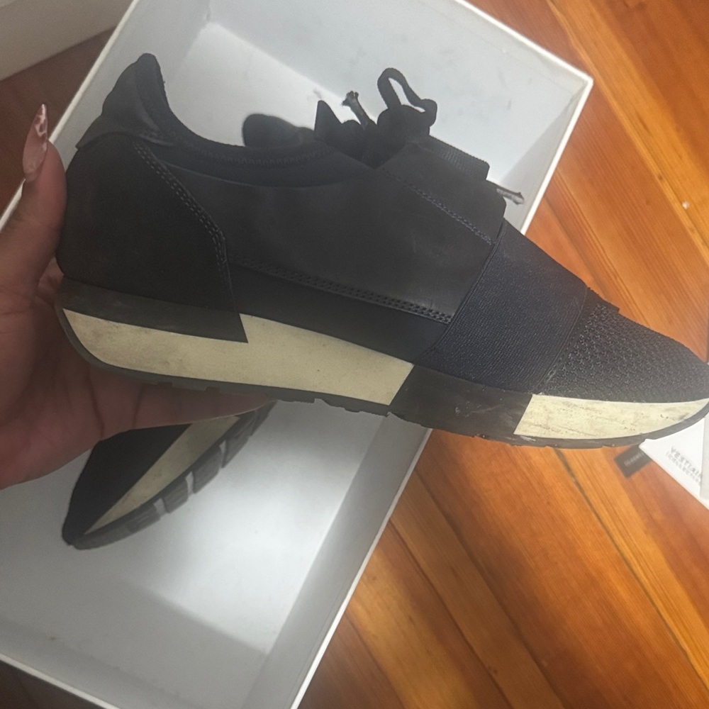 Balenciaga Black and Cream Women's Sneakers
